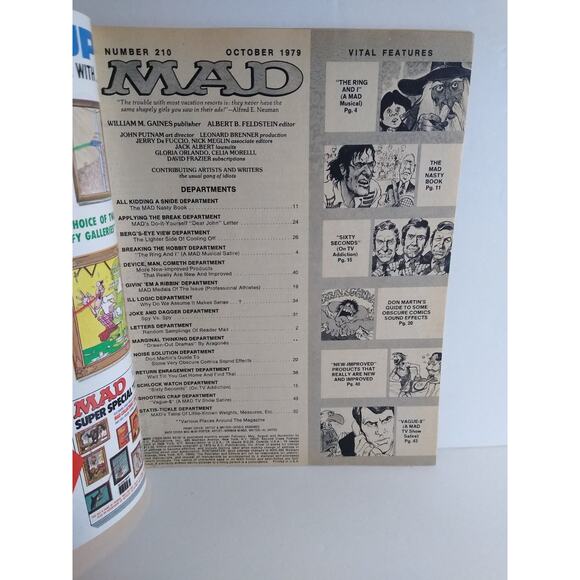 MAD #210 Mad Magazine Comic Book 1979 The King And I Sixty Minutes Vegas $ - Picture 2 of 5